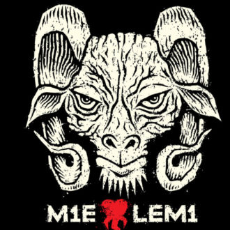 Lemi's heavy metal logo with an imposing ram’s head and the text “I ‘heart’ Lemi” in the local dialect.