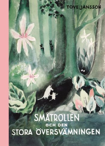 A Moomin book cover with a title in Swedish.