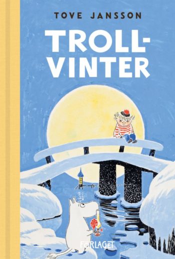 A Moomin book cover with a title in Swedish.